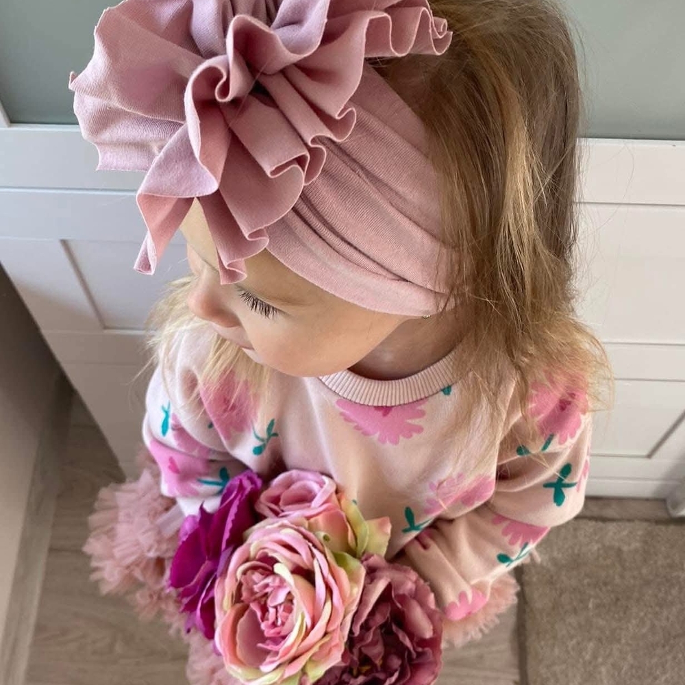 Handmade Charming Pink Ruffled Headband for Kids